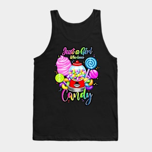 Just A Girl Who Loves Candy Rainbow Sweets Tester Tank Top